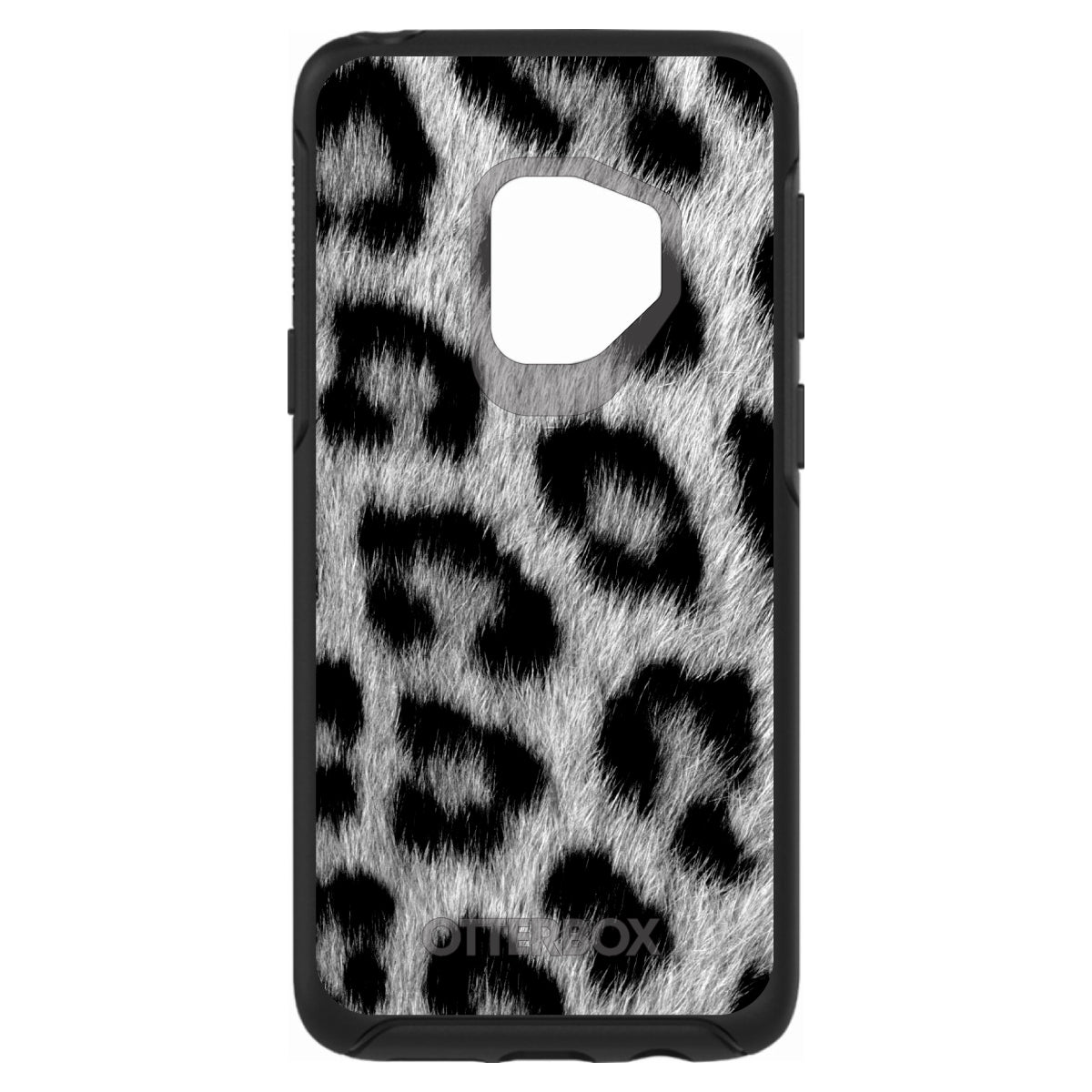 Black White Snow Leopard Fur OtterBox Symmetry Case for iPhone & Galaxy, view 8