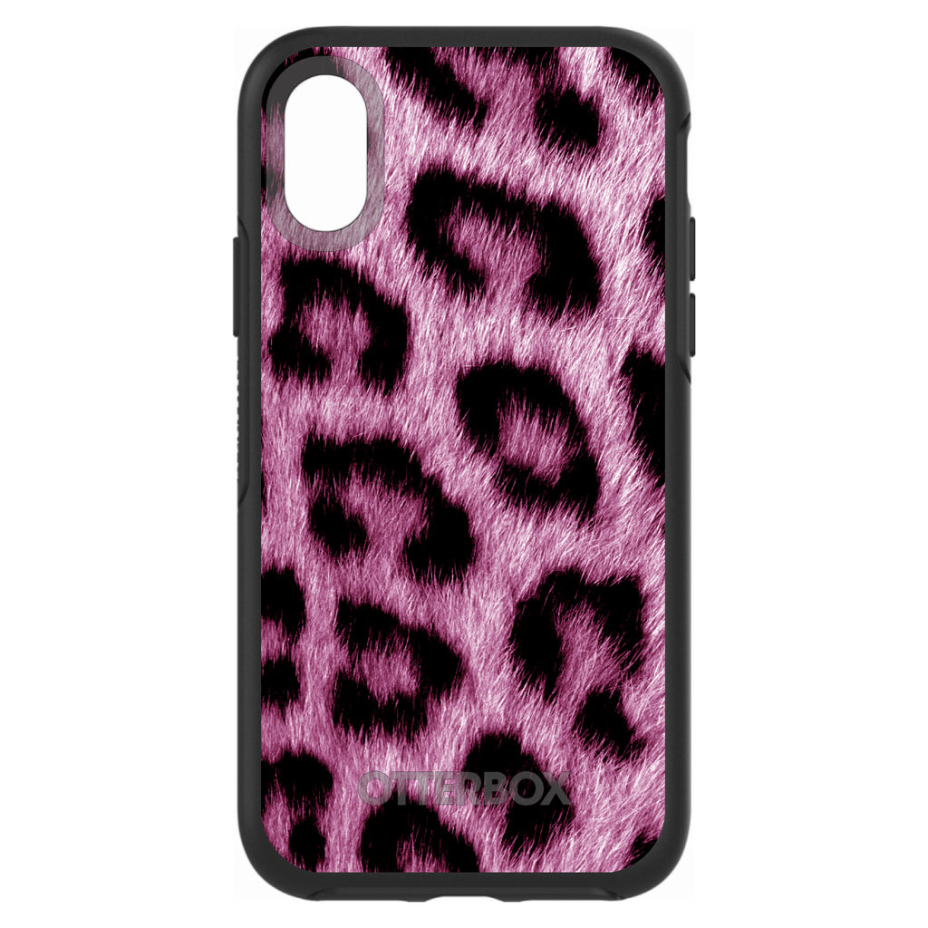 Pink Black Leopard Fur Skin OtterBox Symmetry Case for iPhone & Galaxy, view 4