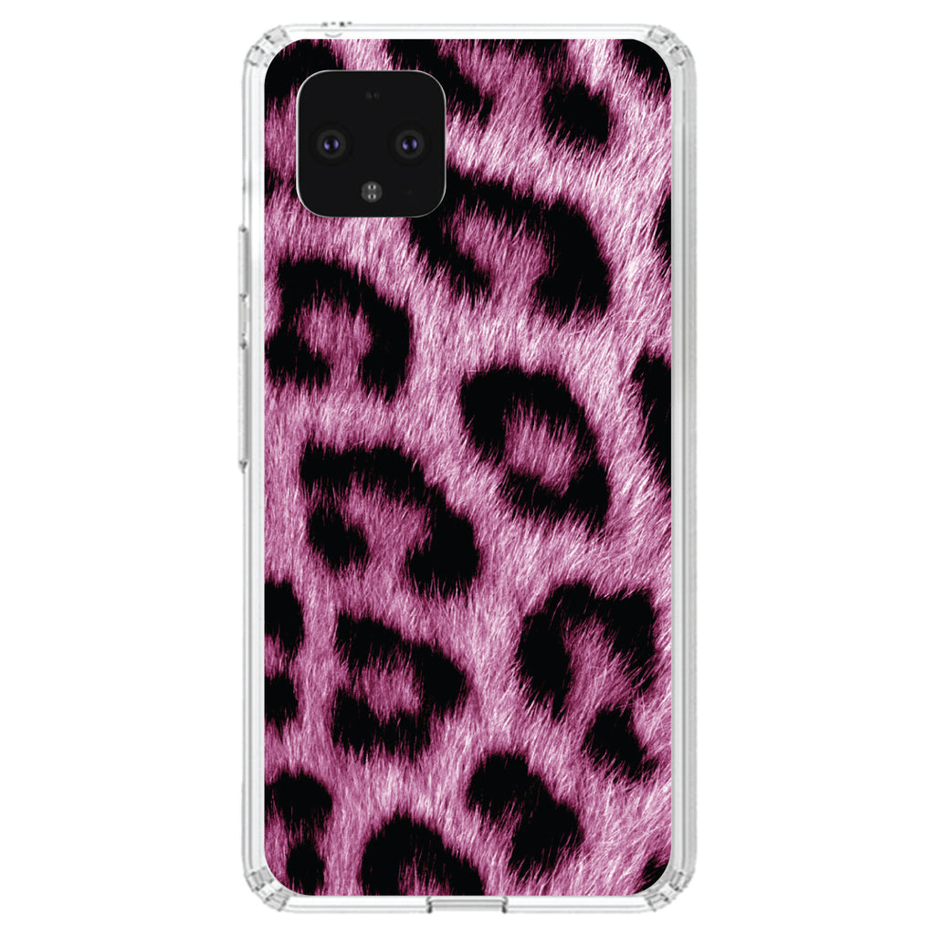 Pink Black Leopard Fur Skin Print Clear Shockproof iPhone Case, view 23