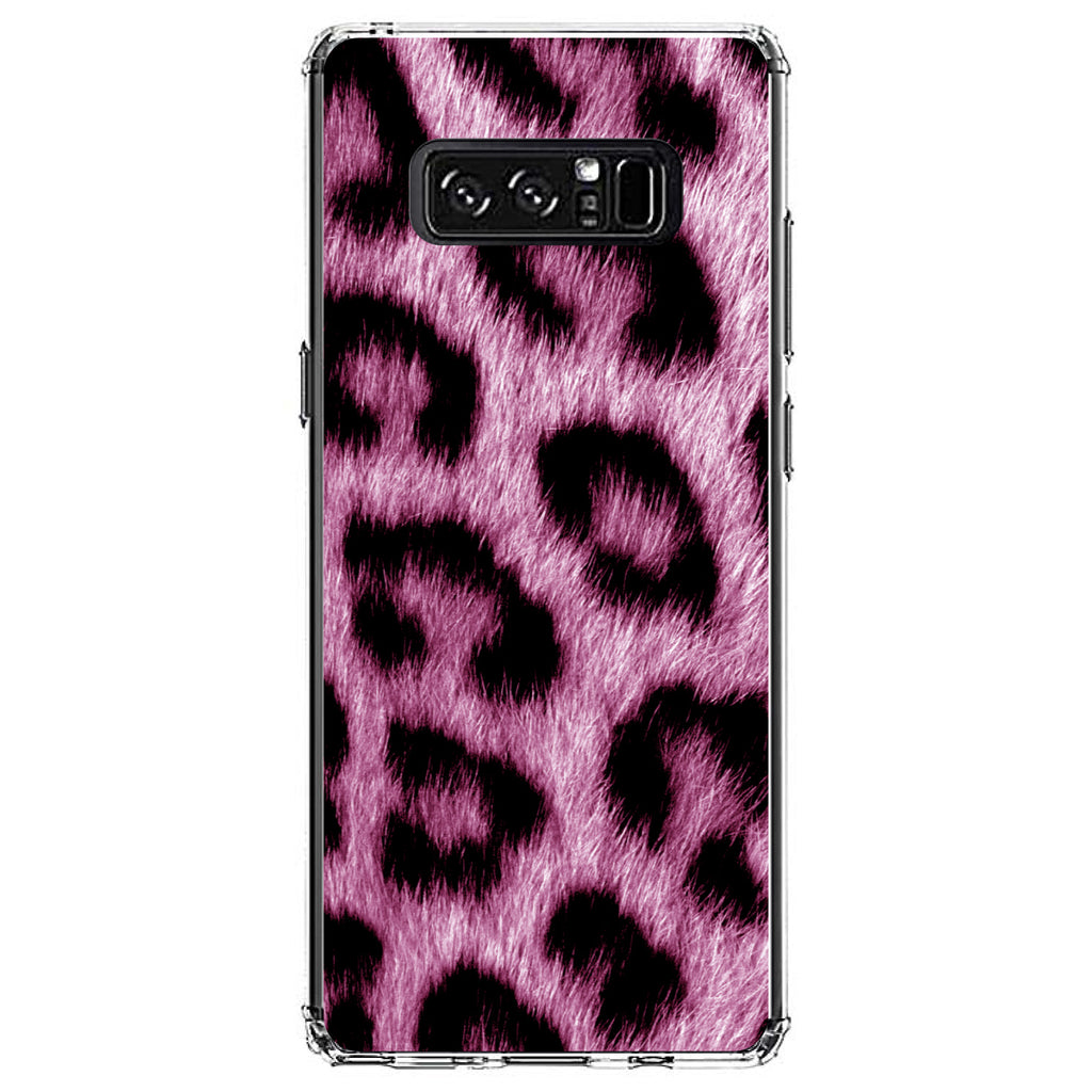 Pink Black Leopard Fur Skin Print Clear Shockproof iPhone Case, view 12