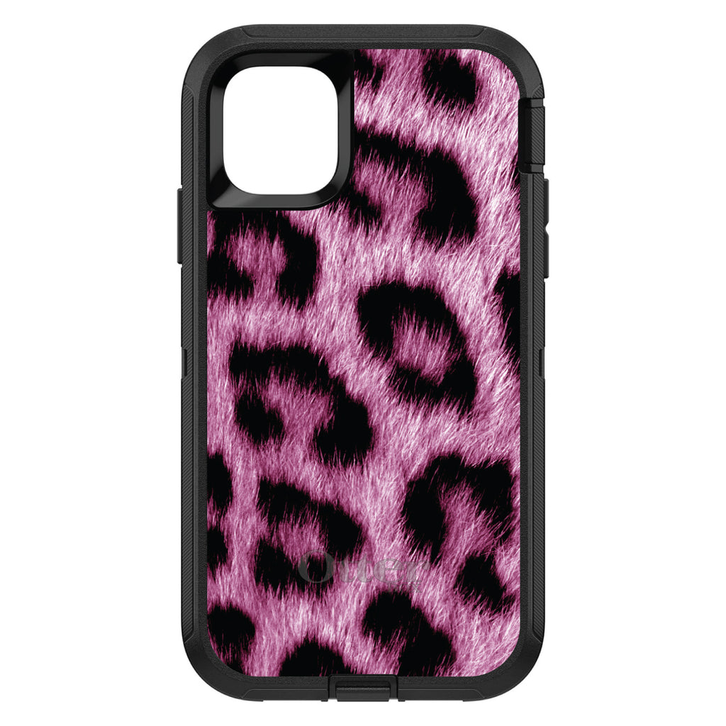 Pink Black Leopard Fur Skin OtterBox Defender Case for iPhone & Galaxy, view 2