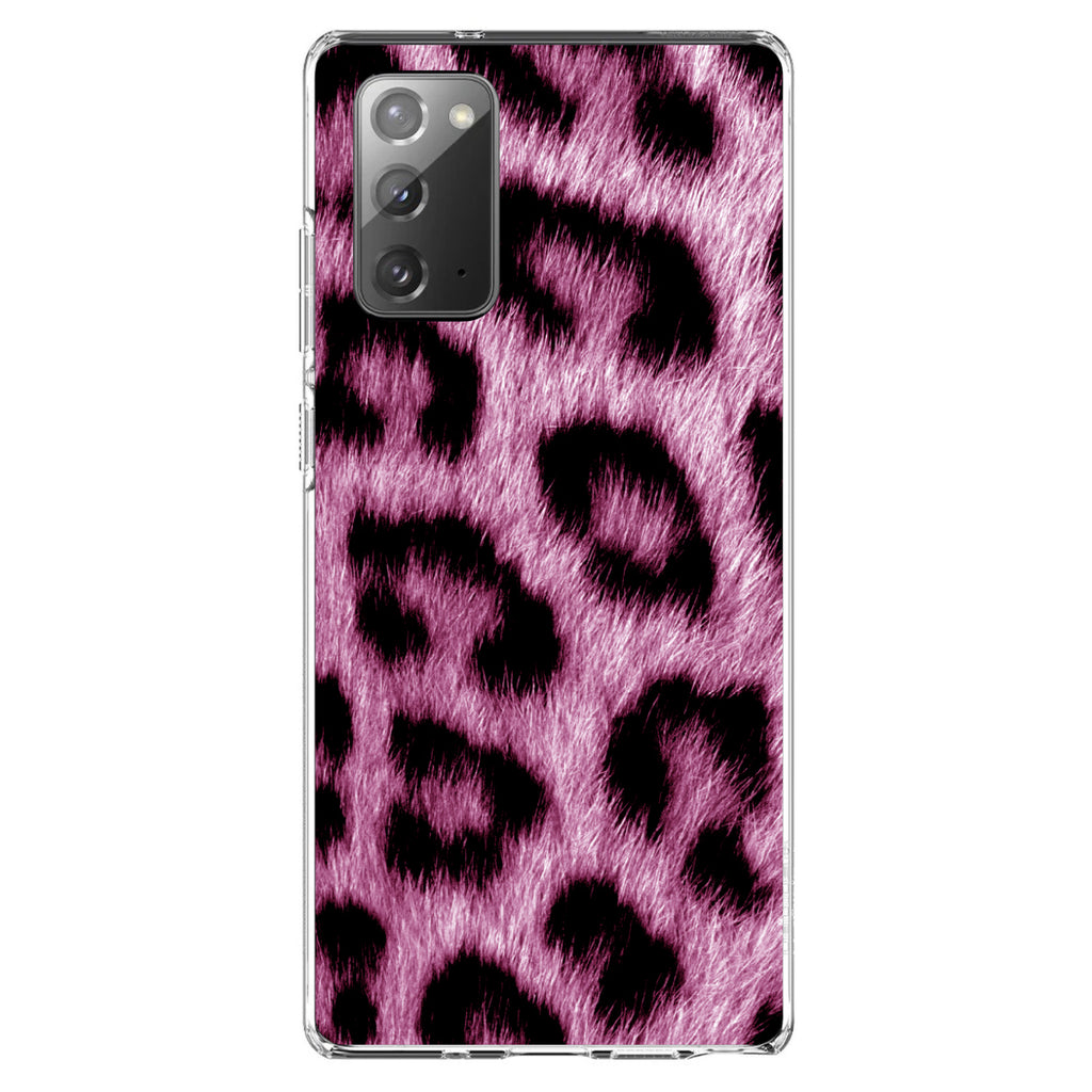 Pink Black Leopard Fur Skin Print Clear Shockproof iPhone Case, view 8