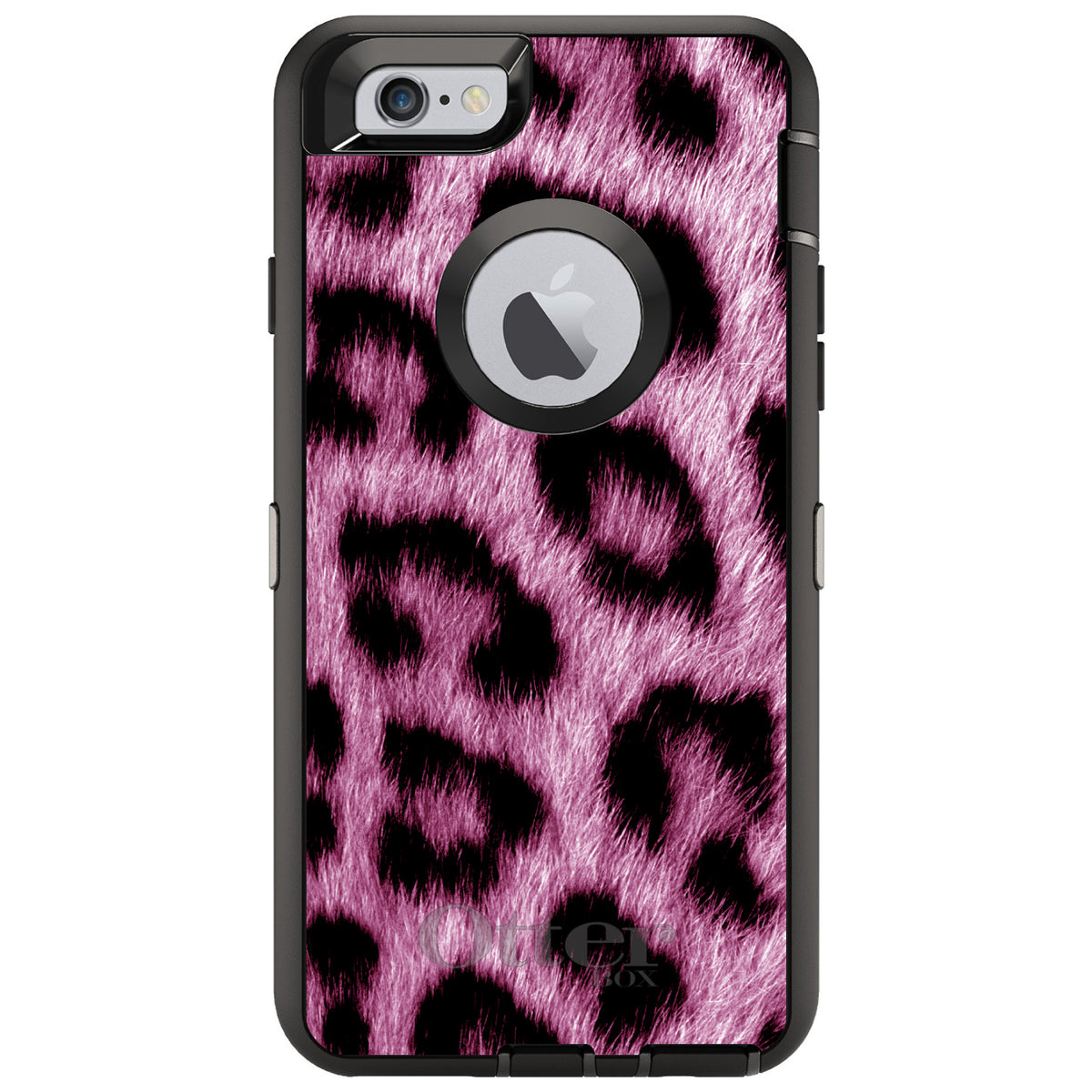 Pink Black Leopard Fur Skin OtterBox Defender Case for iPhone & Galaxy, view 4