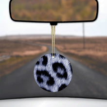 Blue Black Leopard Fur Skin Print Ceramic Ornament