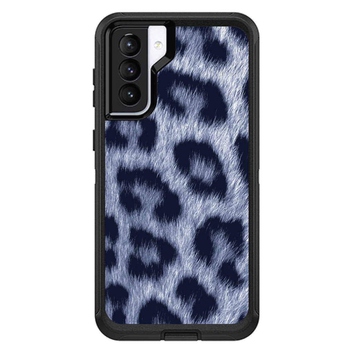 Blue Black Leopard Fur Skin OtterBox Defender Case for iPhone & Galaxy, view 5
