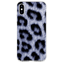 DistinctInk® Clear Shockproof Hybrid Case for Apple iPhone / Samsung Galaxy / Google Pixel - Blue Black Leopard Fur Skin Print