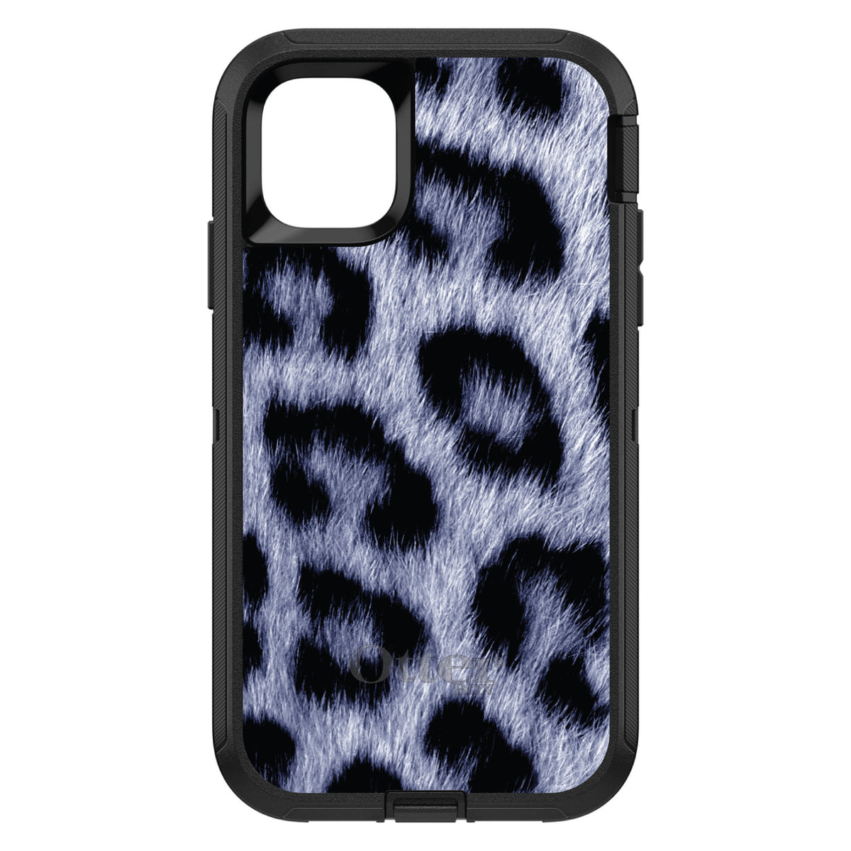 Blue Black Leopard Fur Skin OtterBox Defender Case for iPhone & Galaxy, view 2