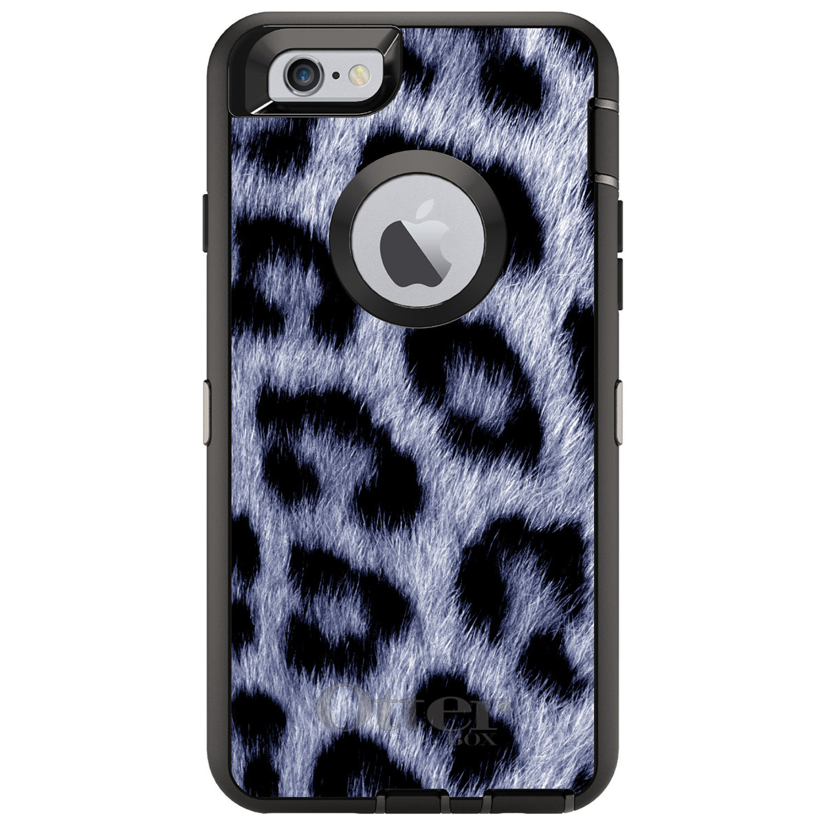 Blue Black Leopard Fur Skin OtterBox Defender Case for iPhone & Galaxy, view 4
