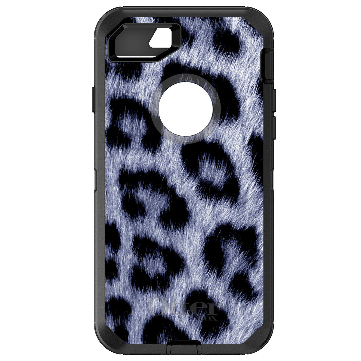 Blue Black Leopard Fur Skin OtterBox Defender Case for iPhone & Galaxy