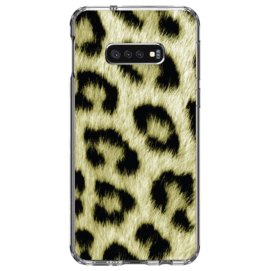 Yellow Black Leopard Fur Skin Print Clear Shockproof iPhone Case, view 18