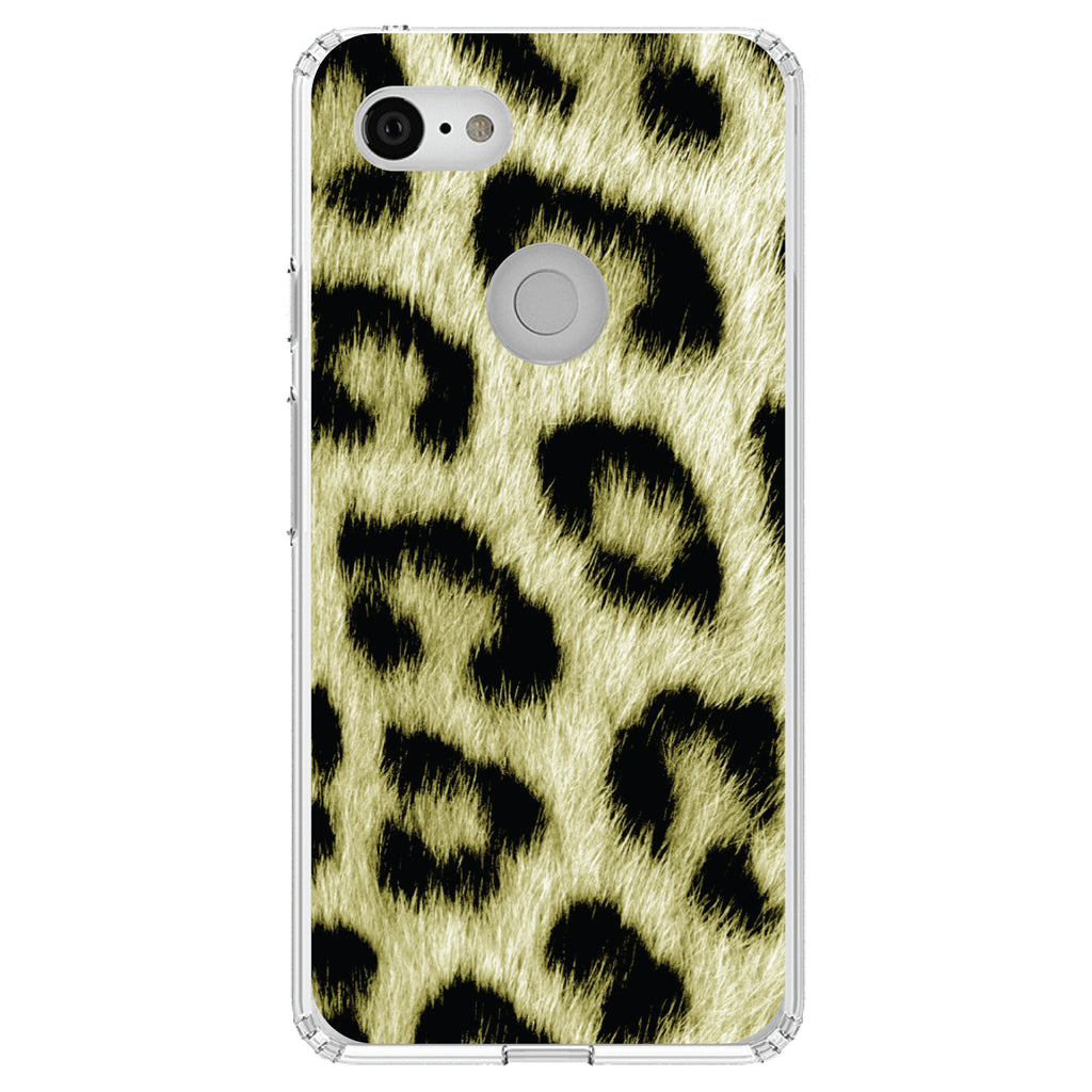 Yellow Black Leopard Fur Skin Print Clear Shockproof iPhone Case, view 21