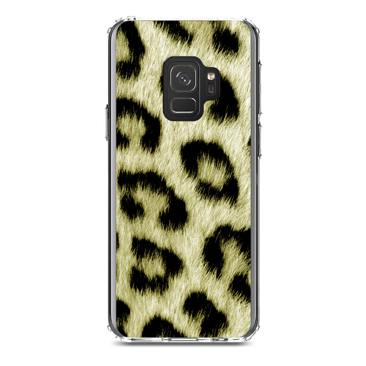 Yellow Black Leopard Fur Skin Print Clear Shockproof iPhone Case, view 19