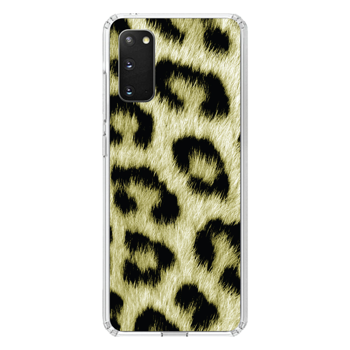 Yellow Black Leopard Fur Skin Print Clear Shockproof iPhone Case, view 13