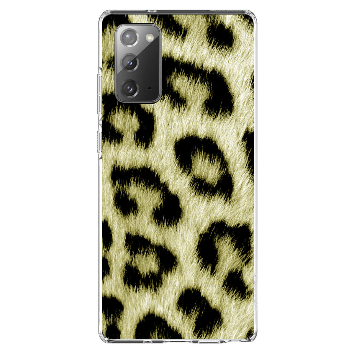 Yellow Black Leopard Fur Skin Print Clear Shockproof iPhone Case, view 7