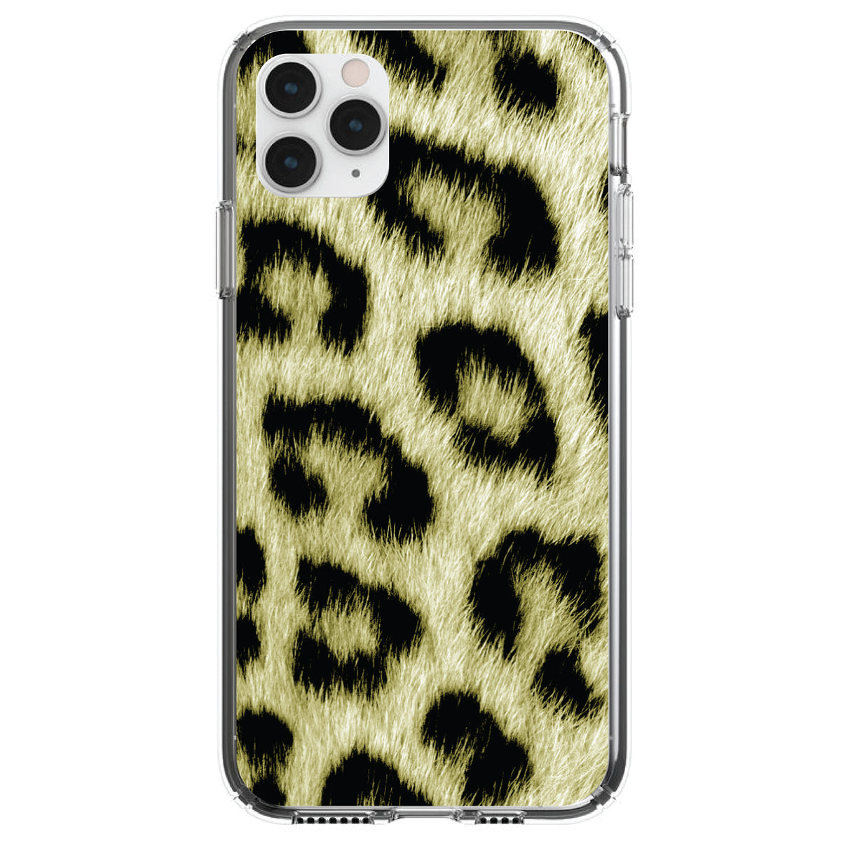 Yellow Black Leopard Fur Skin Print Clear Shockproof iPhone Case