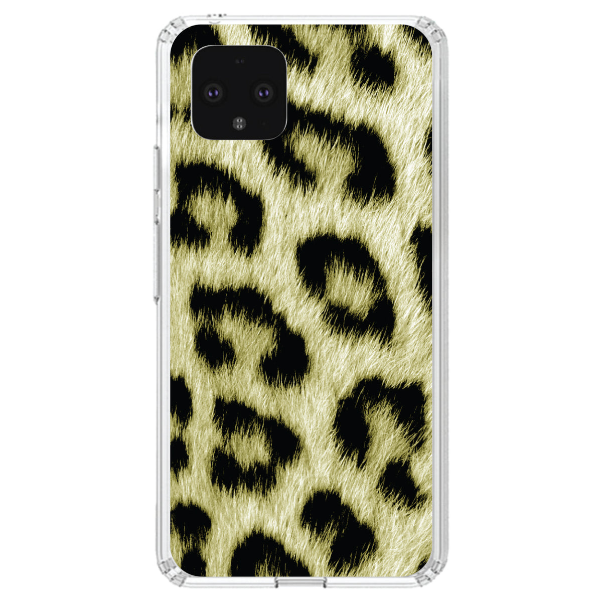 Yellow Black Leopard Fur Skin Print Clear Shockproof iPhone Case, view 23
