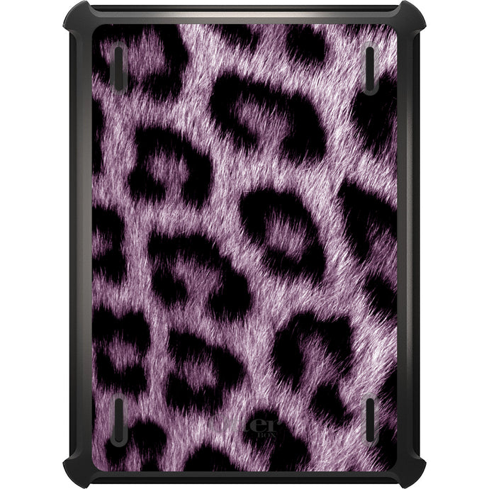 DistinctInk™ OtterBox Defender Series Case for Apple iPad / iPad Pro / iPad Air / iPad Mini - Purple Black Leopard Fur Skin