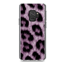 DistinctInk® Clear Shockproof Hybrid Case for Apple iPhone / Samsung Galaxy / Google Pixel - Purple Black Leopard Fur Skin Print