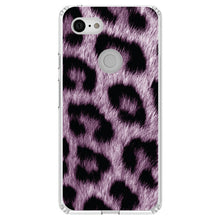 DistinctInk® Clear Shockproof Hybrid Case for Apple iPhone / Samsung Galaxy / Google Pixel - Purple Black Leopard Fur Skin Print