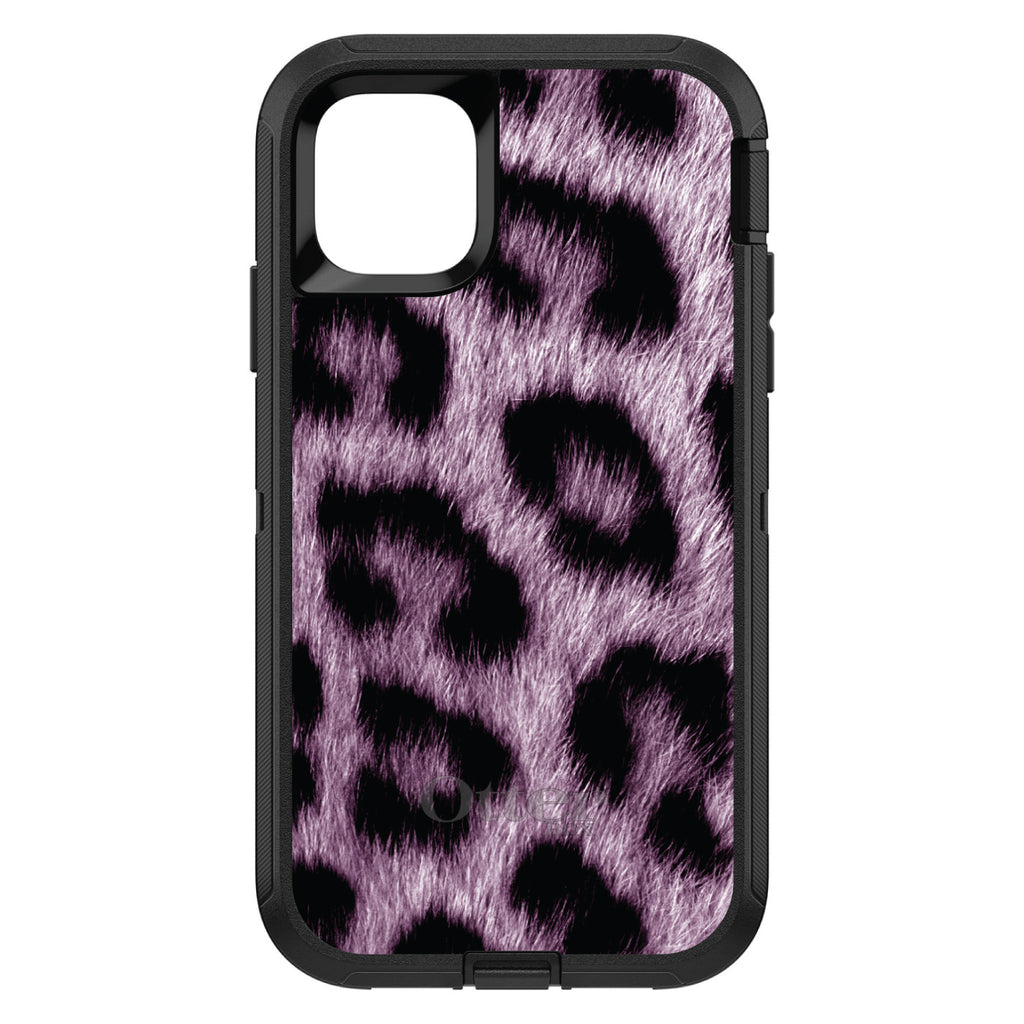 Purple Black Leopard Fur Skin OtterBox Defender Case for iPhone & Galaxy, view 2