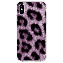 DistinctInk® Clear Shockproof Hybrid Case for Apple iPhone / Samsung Galaxy / Google Pixel - Purple Black Leopard Fur Skin Print
