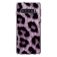 DistinctInk® Clear Shockproof Hybrid Case for Apple iPhone / Samsung Galaxy / Google Pixel - Purple Black Leopard Fur Skin Print