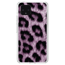DistinctInk® Clear Shockproof Hybrid Case for Apple iPhone / Samsung Galaxy / Google Pixel - Purple Black Leopard Fur Skin Print