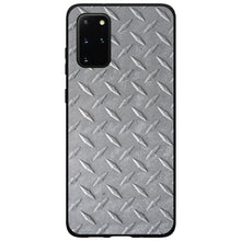 DistinctInk® Hard Plastic Snap-On Case for Apple iPhone or Samsung Galaxy - Grey Diamond Plate Steel