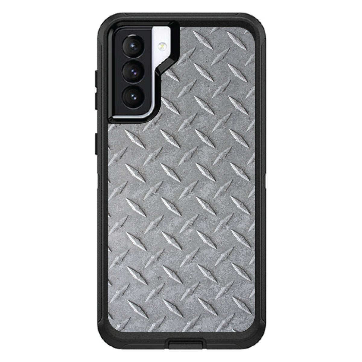 Grey Diamond Plate Steel OtterBox Defender Case for iPhone & Galaxy, view 6