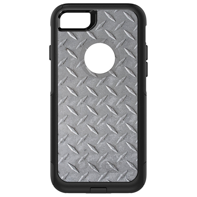DistinctInk OtterBox Commuter Series Case for Apple iPhone or Samsung Galaxy - Grey Diamond Plate Steel