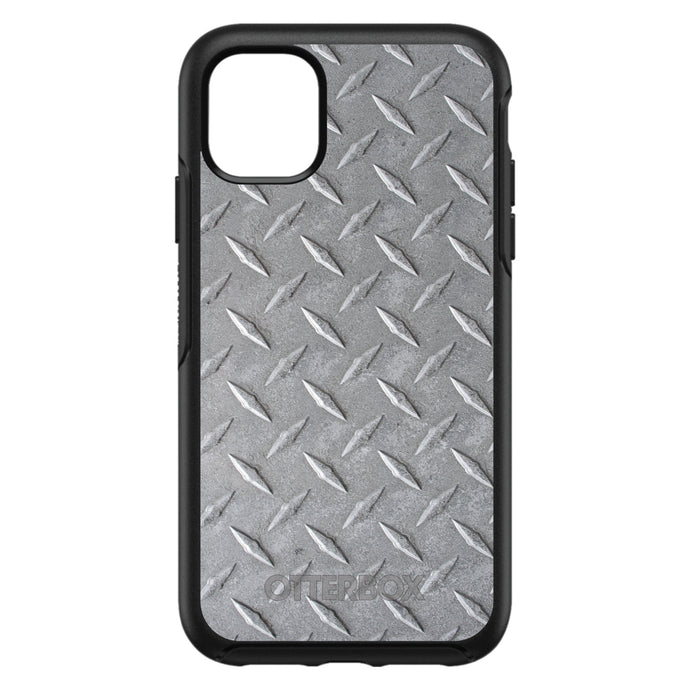 DistinctInk™ OtterBox Symmetry Series Case for Apple iPhone / Samsung Galaxy / Google Pixel - Grey Diamond Plate Steel
