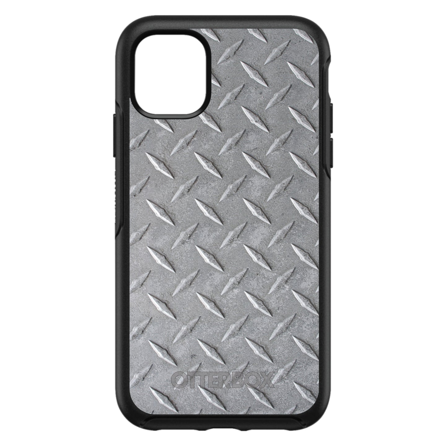 DistinctInk™ OtterBox Symmetry Series Case for Apple iPhone / Samsung Galaxy / Google Pixel - Grey Diamond Plate Steel