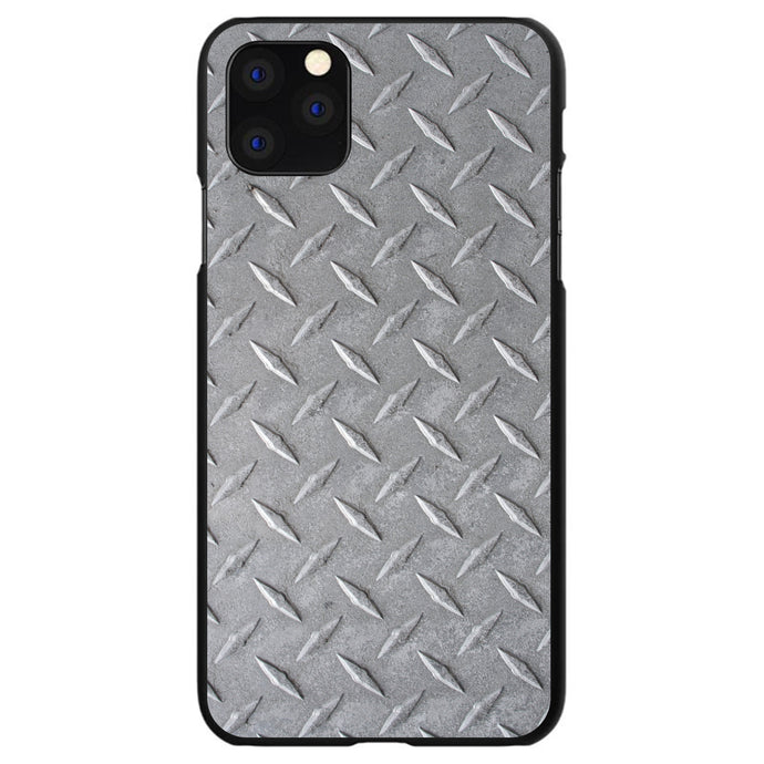 DistinctInk® Hard Plastic Snap-On Case for Apple iPhone or Samsung Galaxy - Grey Diamond Plate Steel