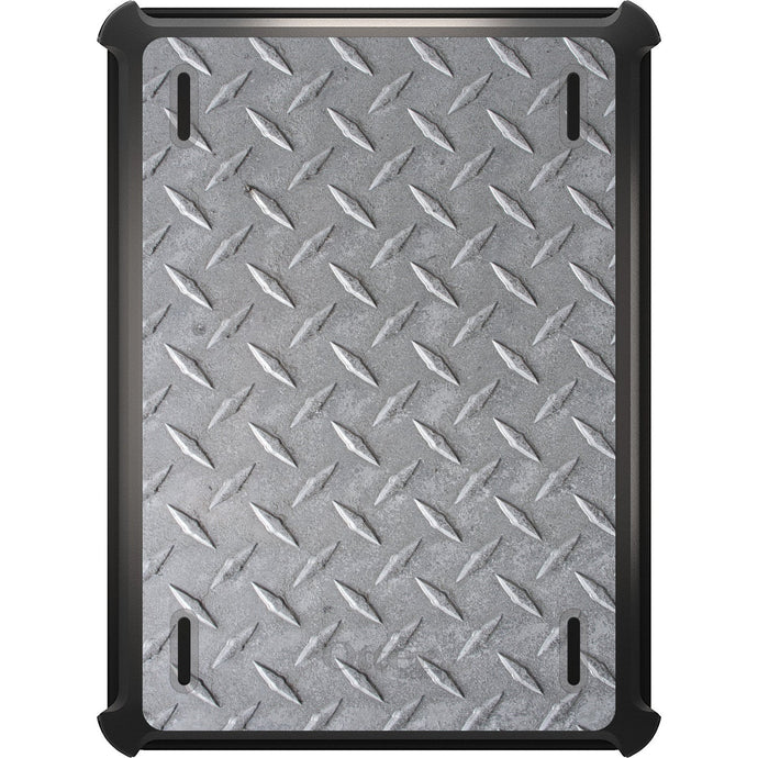 DistinctInk™ OtterBox Defender Series Case for Apple iPad / iPad Pro / iPad Air / iPad Mini - Grey Diamond Plate Steel