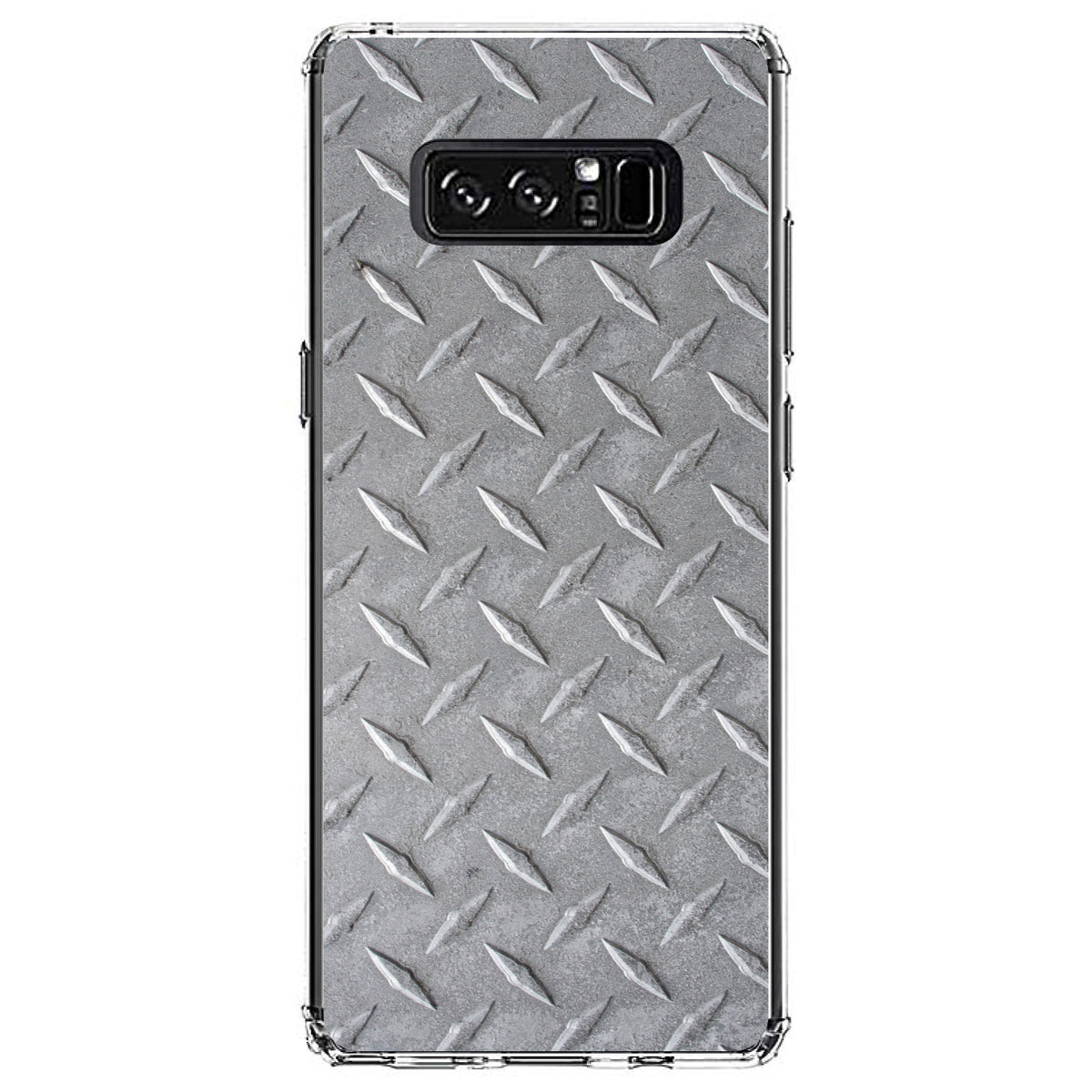 Grey Diamond Plate Steel Image Print Clear Shockproof iPhone Case, view 12