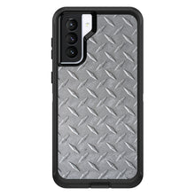 DistinctInk™ OtterBox Defender Series Case for Apple iPhone / Samsung Galaxy / Google Pixel - Grey Diamond Plate Steel