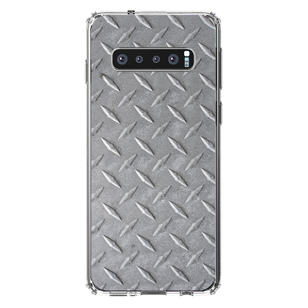 Grey Diamond Plate Steel Image Print Clear Shockproof iPhone Case, view 17