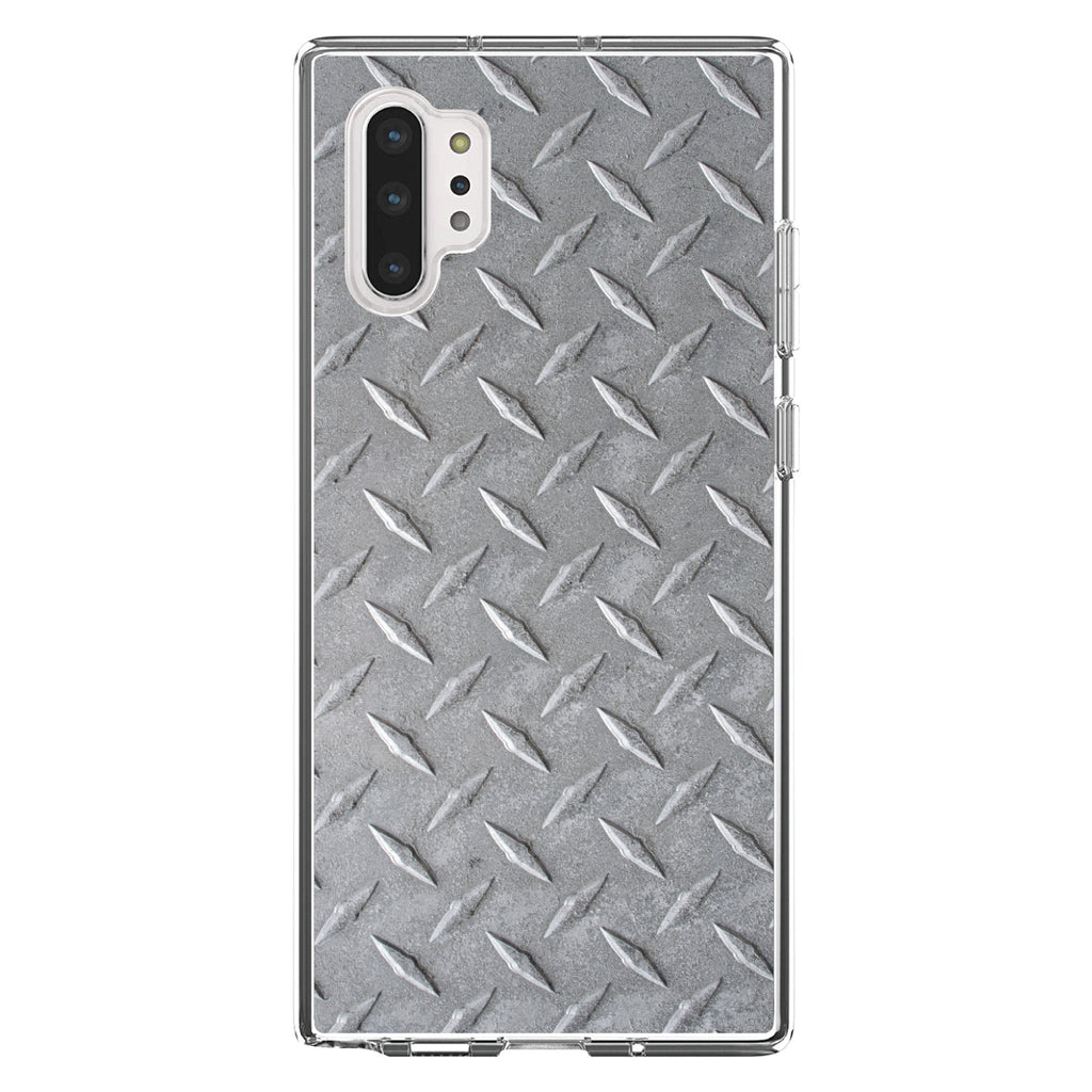 Grey Diamond Plate Steel Image Print Clear Shockproof iPhone Case, view 10