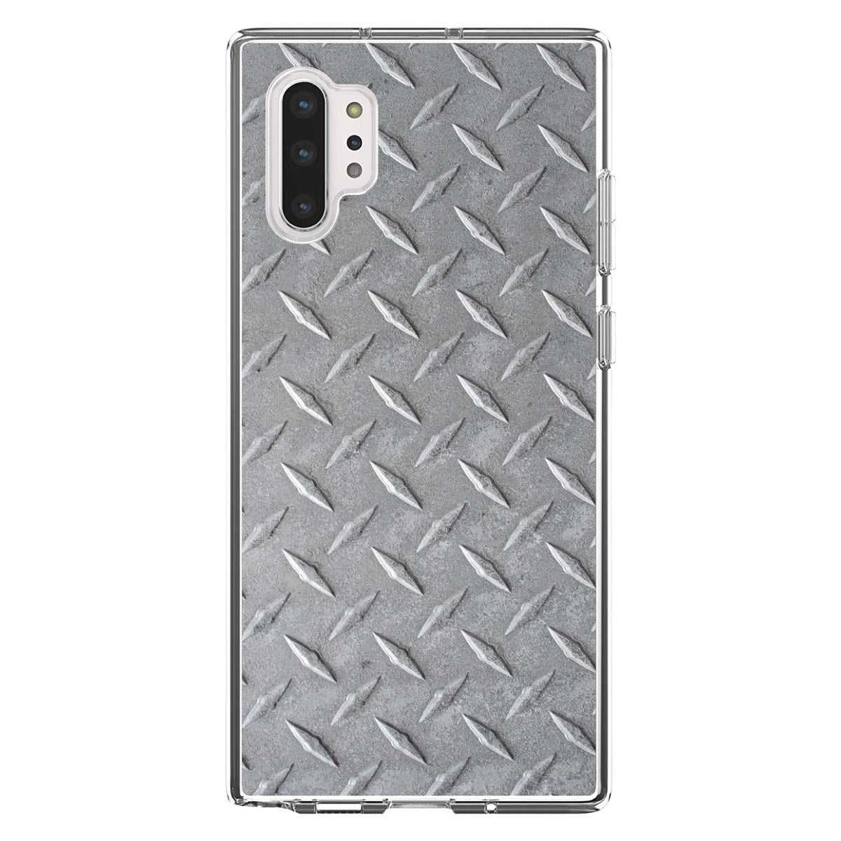 Grey Diamond Plate Steel Image Print Clear Shockproof iPhone Case, view 10