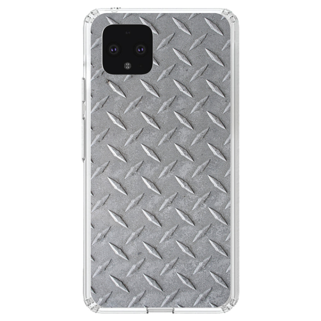 Grey Diamond Plate Steel Image Print Clear Shockproof iPhone Case, view 23