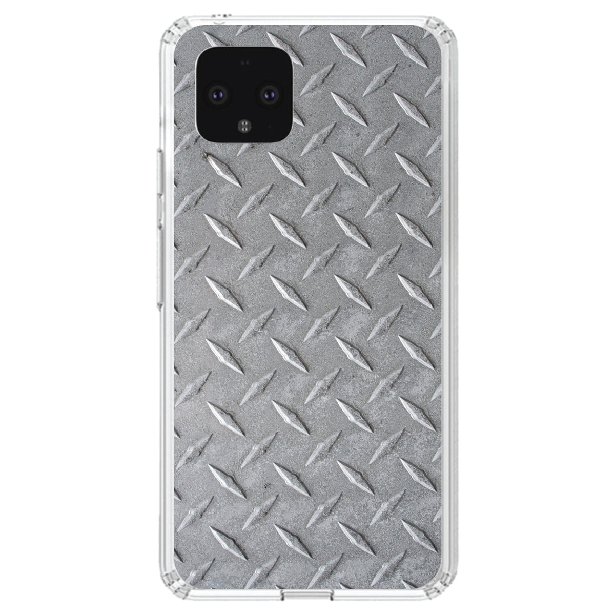 Grey Diamond Plate Steel Image Print Clear Shockproof iPhone Case, view 24