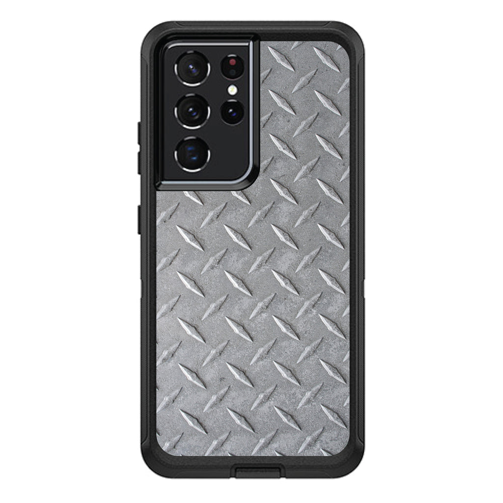Grey Diamond Plate Steel OtterBox Defender Case for iPhone & Galaxy, view 7