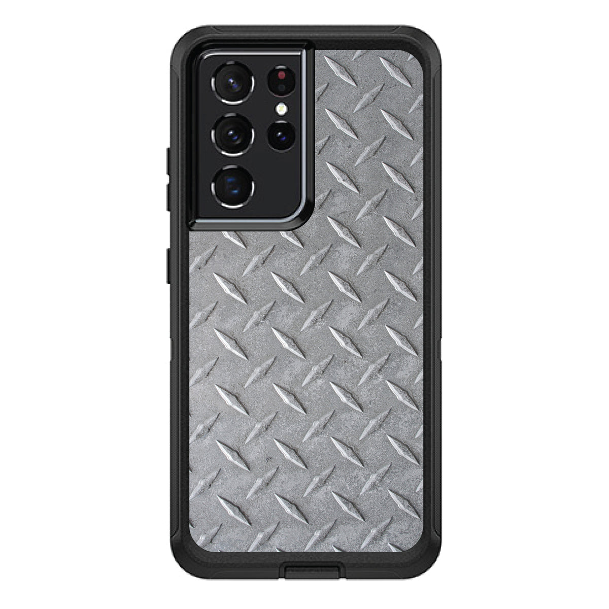 Grey Diamond Plate Steel OtterBox Defender Case for iPhone & Galaxy, view 7