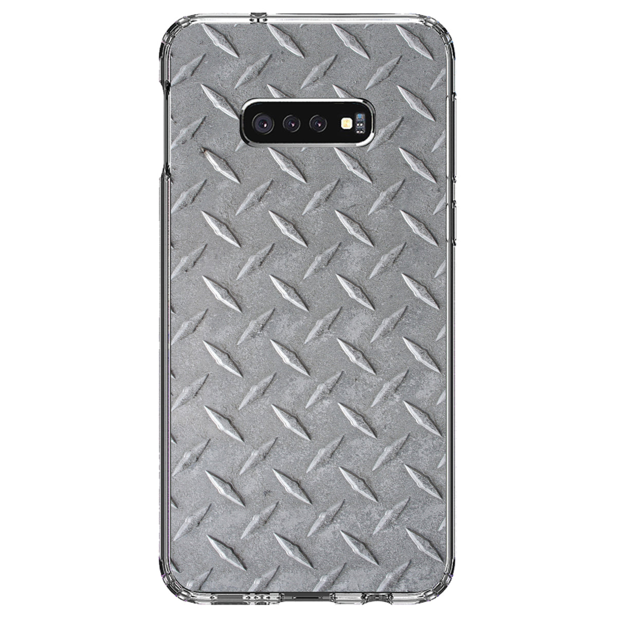Grey Diamond Plate Steel Image Print Clear Shockproof iPhone Case, view 18
