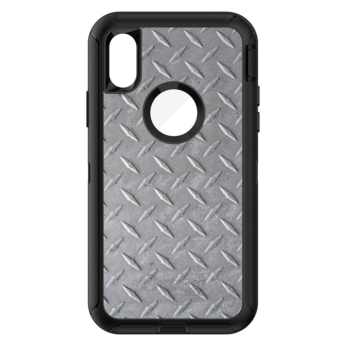 Grey Diamond Plate Steel OtterBox Defender Case for iPhone & Galaxy, view 3