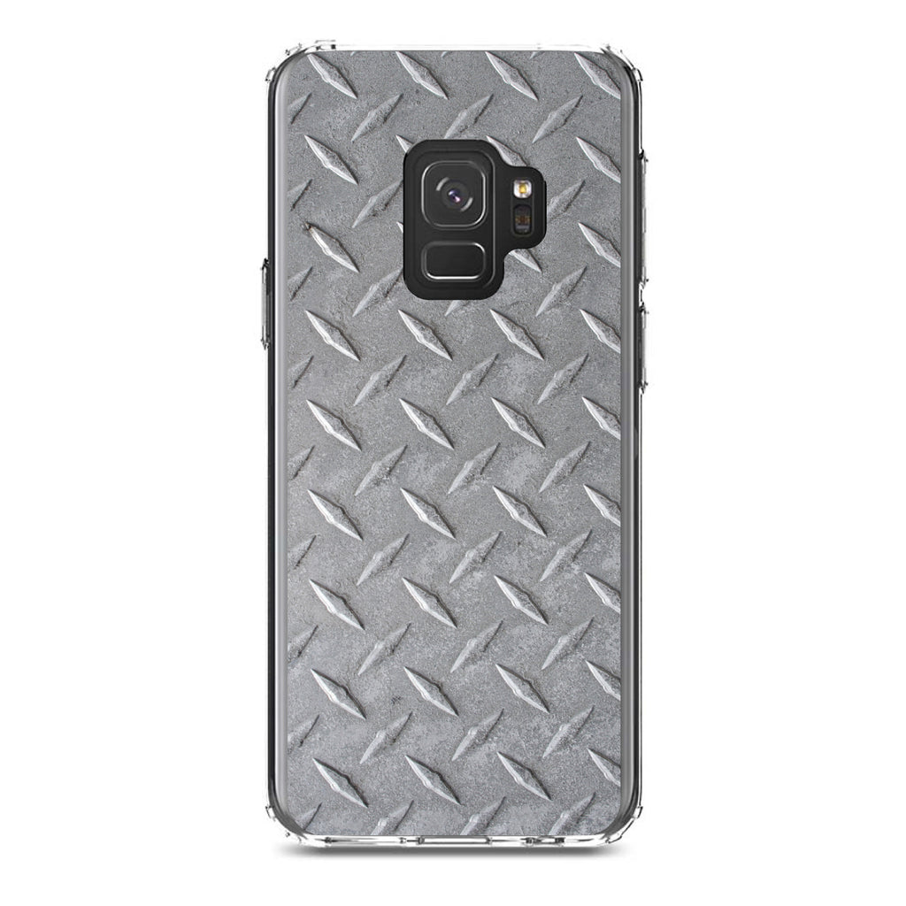 Grey Diamond Plate Steel Image Print Clear Shockproof iPhone Case, view 19