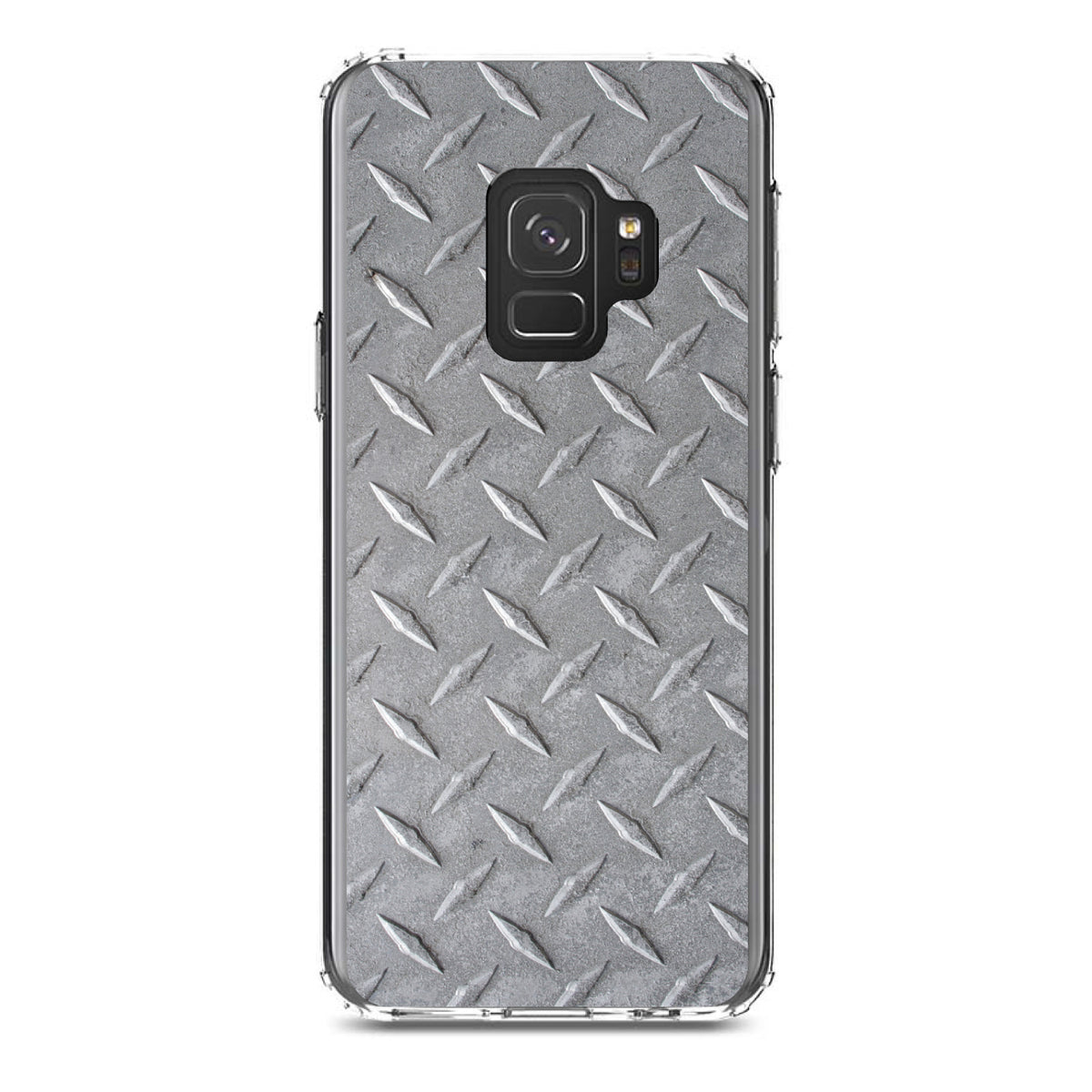 Grey Diamond Plate Steel Image Print Clear Shockproof iPhone Case, view 19