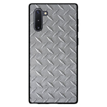 DistinctInk® Hard Plastic Snap-On Case for Apple iPhone or Samsung Galaxy - Grey Diamond Plate Steel