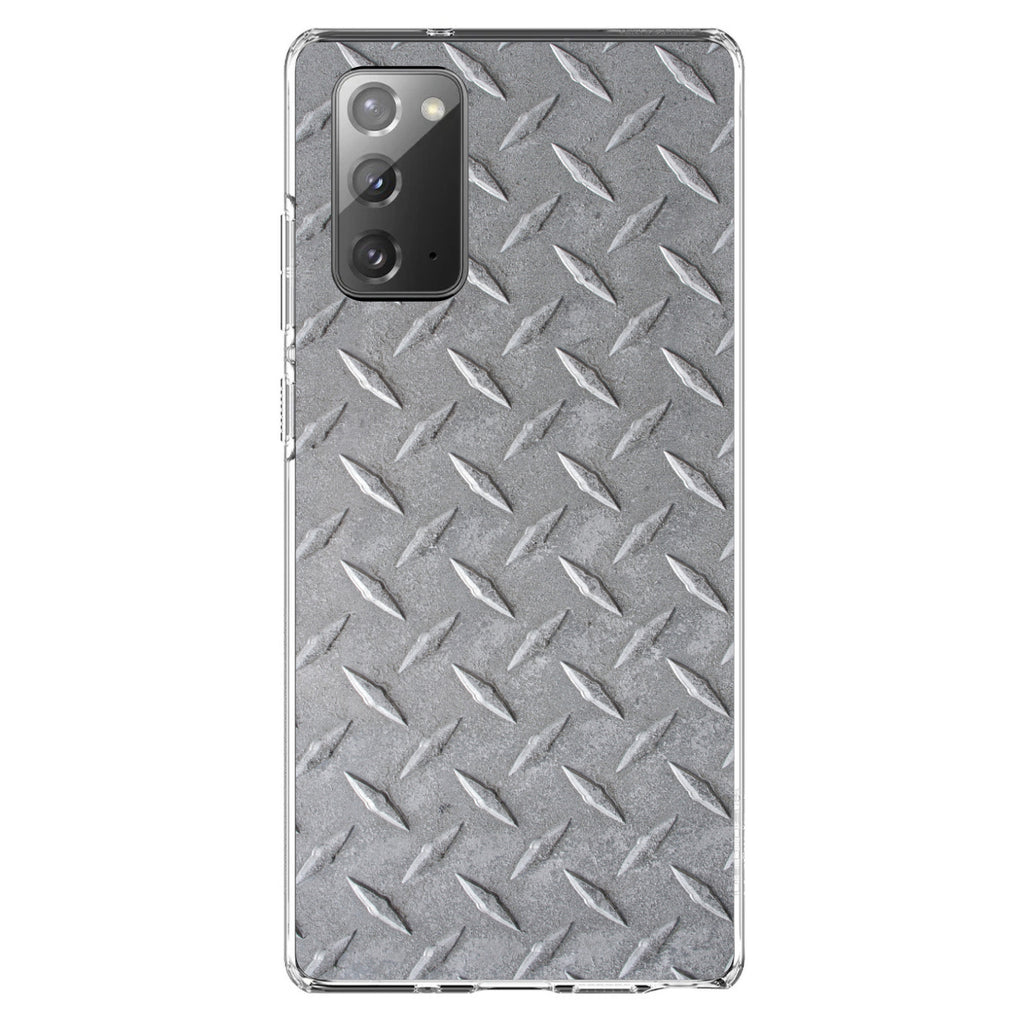 Grey Diamond Plate Steel Image Print Clear Shockproof iPhone Case, view 8