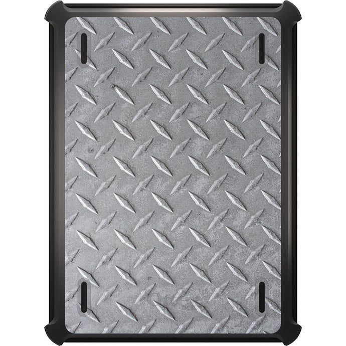 DistinctInk™ OtterBox Defender Series Case for Apple iPad / iPad Pro / iPad Air / iPad Mini - Grey Diamond Plate Steel